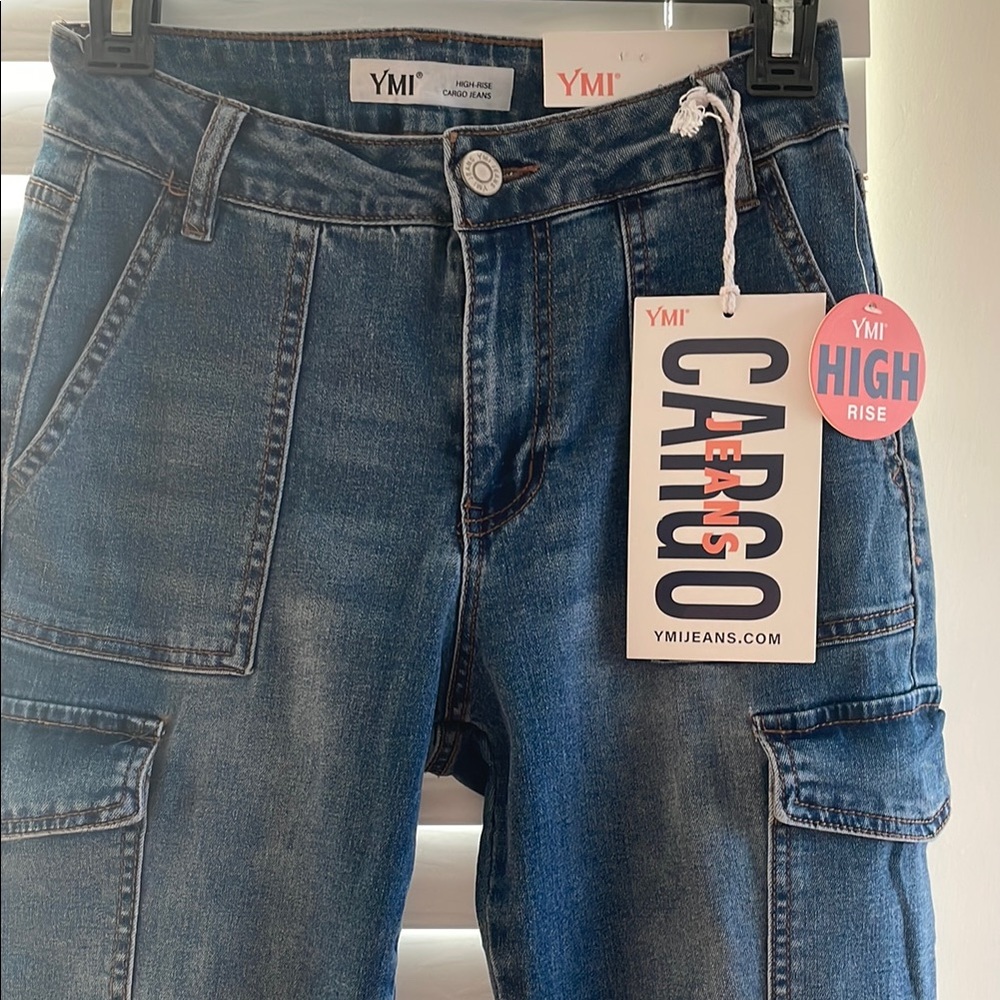 YMI Denim Cargo Pants in Blue